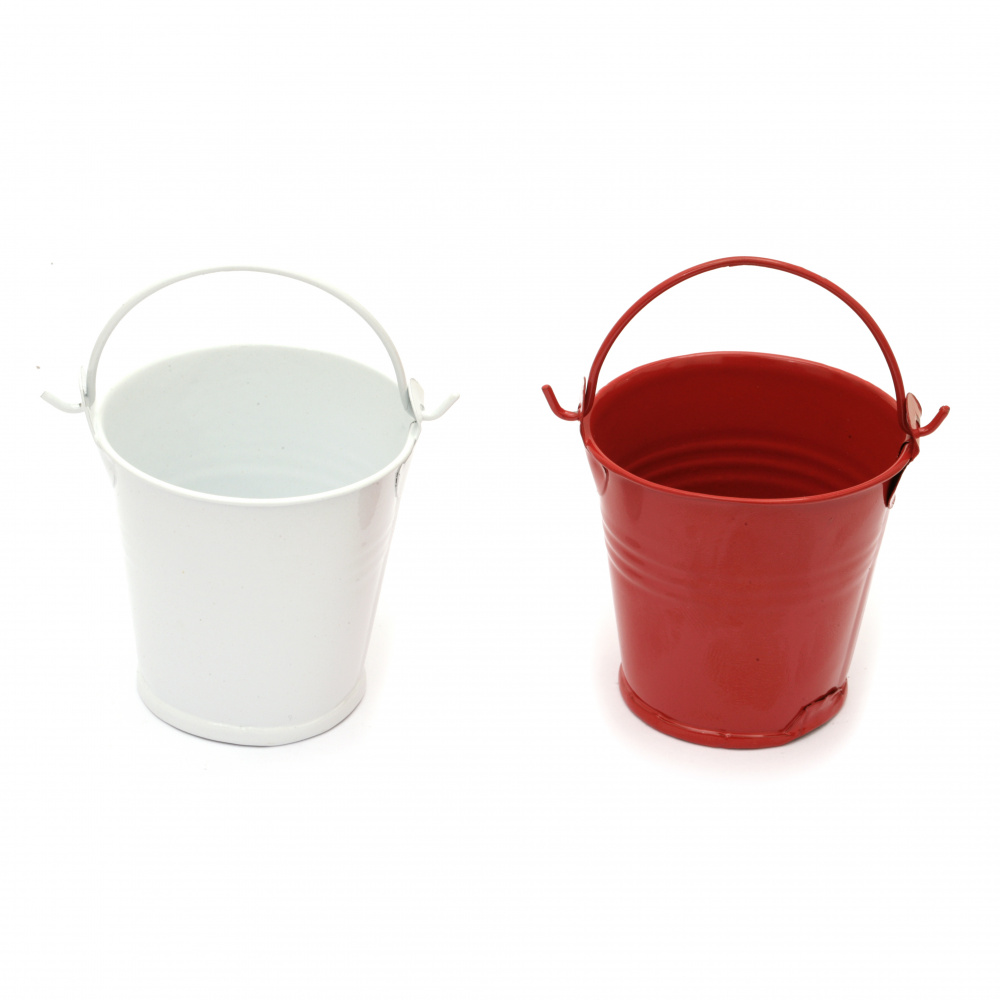 Metal bucket for decoration 60x43x53 mm ASSORTED colors