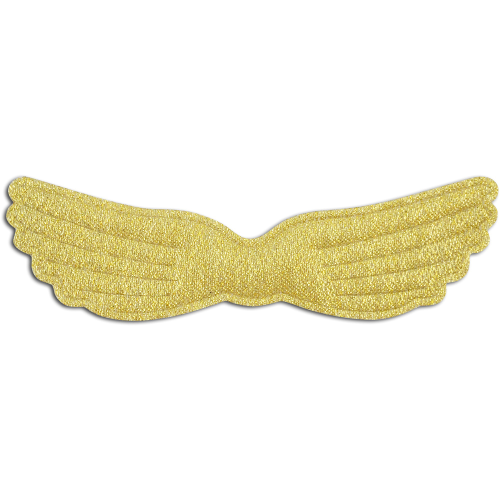 Textile Angel Wings, 10.3x2 cm, Lurex Meyco in Gold Color - Pack of 3