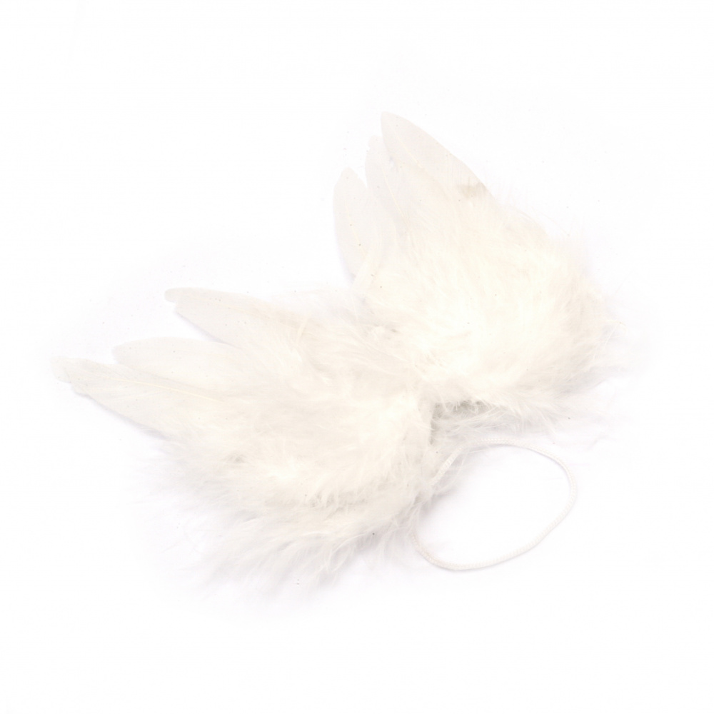 Aripi de înger mari 12,5x14 cm Pene albe Meyco -1 bucăți