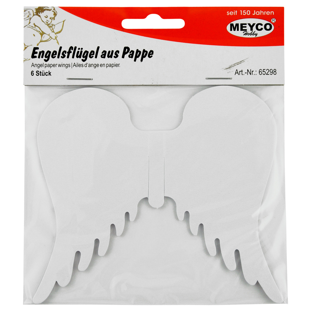 Meyco χάρτινα φτερά αγγέλου 11x12 cm λευκό -6  τεμάχια