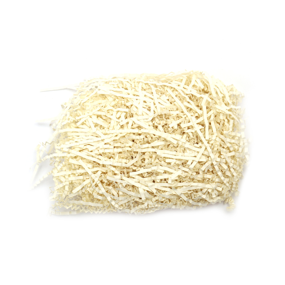 Crinkle Paper Grass, Shredded Paper suitable for Decoration, DIY Crafts or Gift Wrapping Filler, Color White - 30 grams