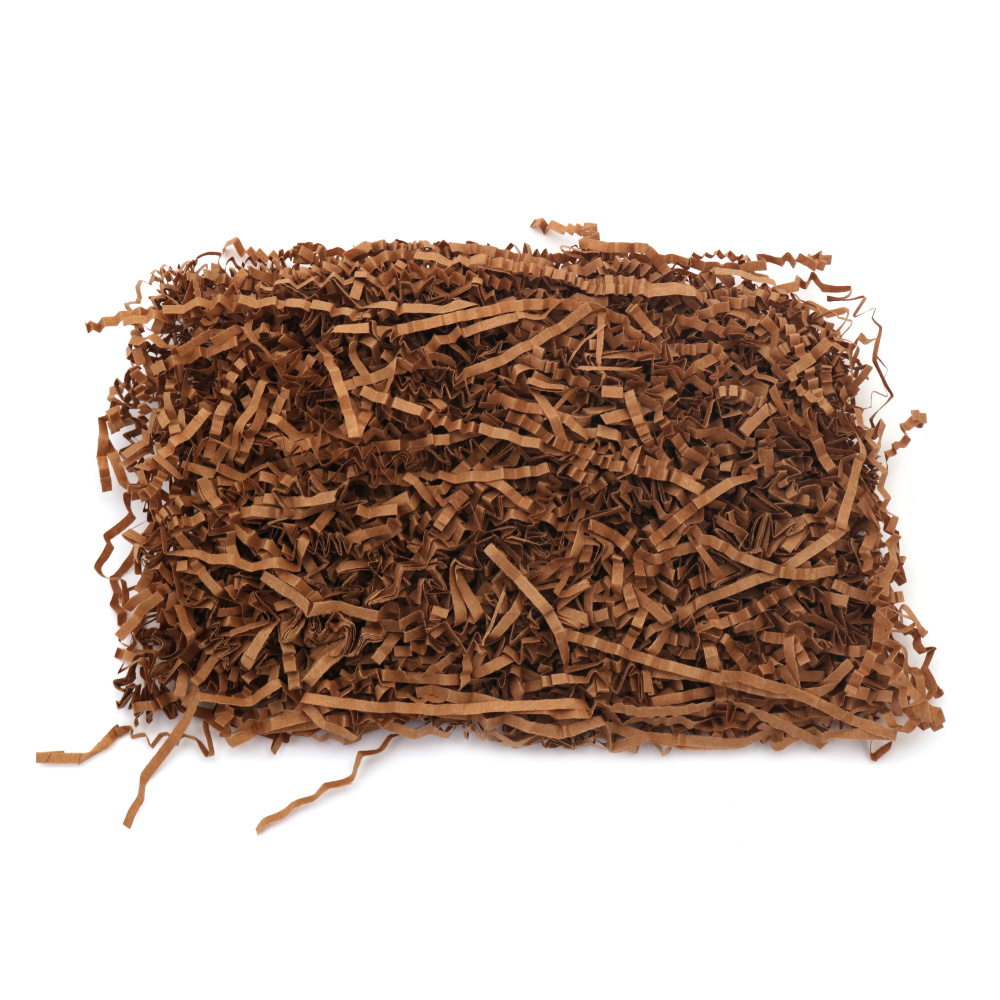Crinkle Paper Grass, Shredded Paper suitable for Decoration, DIY Crafts or Gift Wrapping Filler, Color Brown - 30 grams