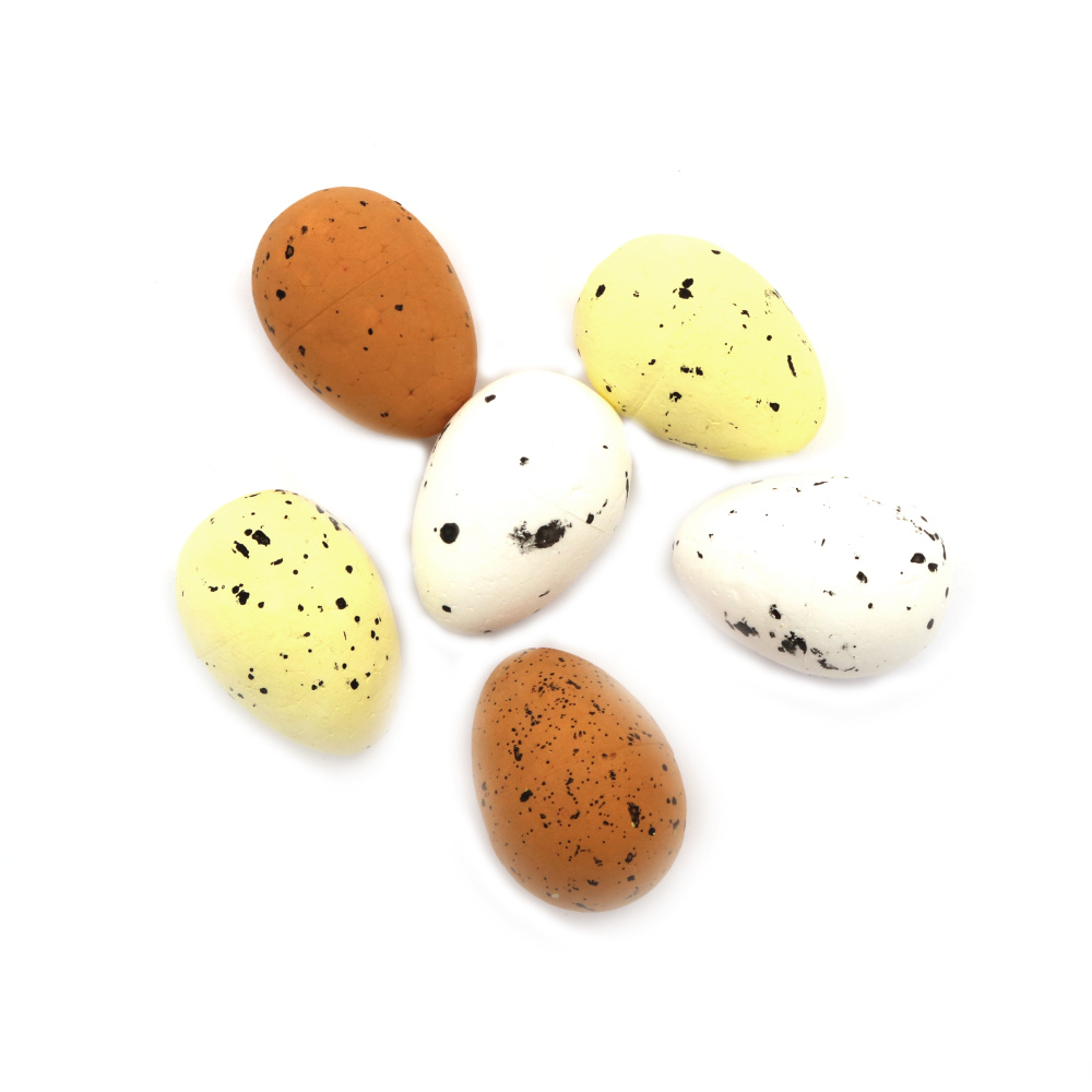 Set of Styrofoam Eggs, Foam Eggs for Easter Spring Decoration 38x27 mm color MIX - 18 pieces