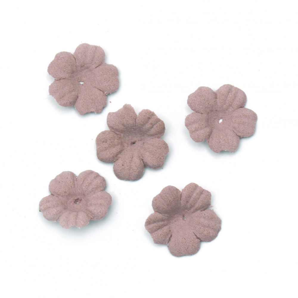 Flowers made of suede paper 18 mm color light purple pastel - 20 pieces