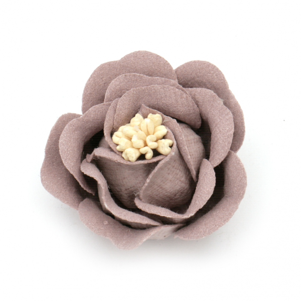 Λουλούδι με στήμονες  από σουέτ χαρτί 35x23 mm χρώμα ανοιχτό μωβ παστέλ