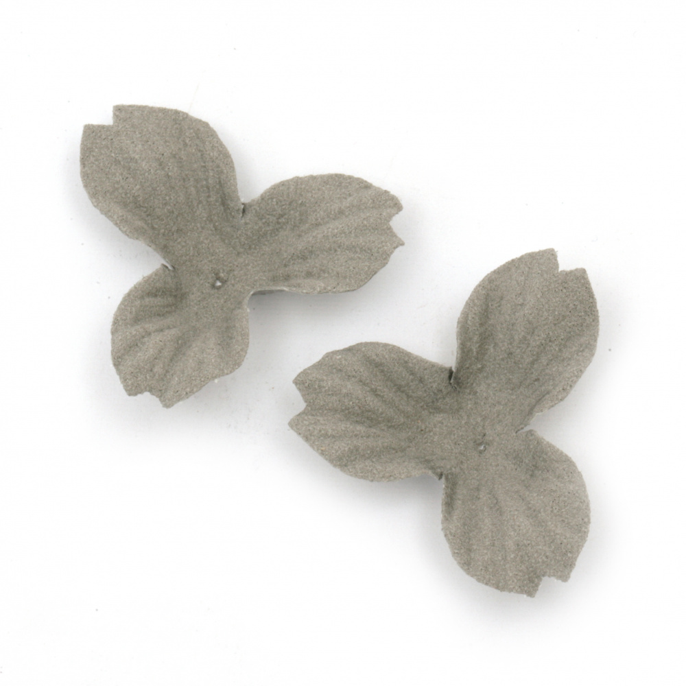 Flori din hârtie de antilopă 35x10 mm culoare gri pastel -10 bucăți