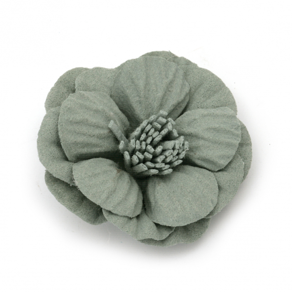 Velour Paper Flower, 50x22 mm, Blue Pastel Color