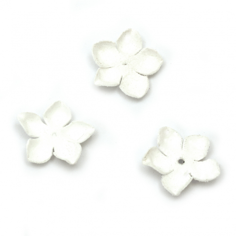 Element textil pentru decorarea florilor 25 mm culoare alb -10 bucăți