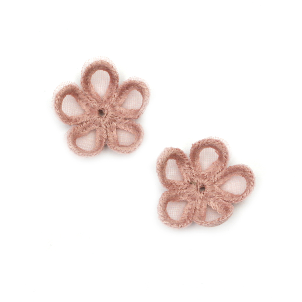 Flower Shaped Lace for Decoration, Sewing Accessories or DIY Crafts, 28 mm Color: Pink - 5 pieces
