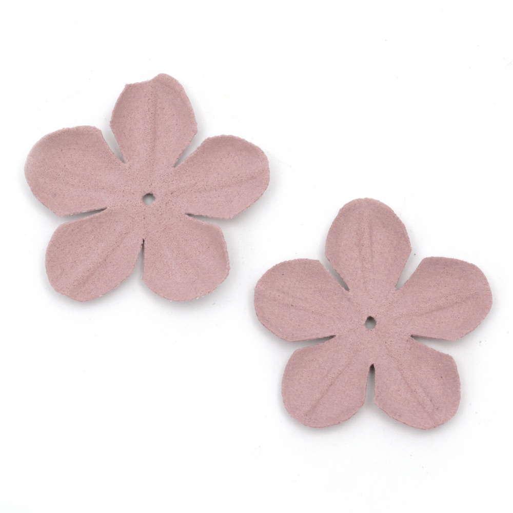 Λουλούδια από σουέτ χαρτί 45 mm χρώμα ροζ-μοβ παστέλ -10 τεμάχια