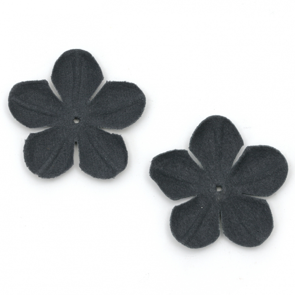 Velour Paper Flowers, 45 mm, Dark Blue Pastel - 10 pieces