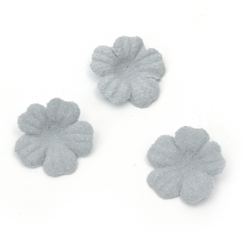Λουλούδια από σουέτ χαρτί 18 mm χρώμα  ανοιχτό μπλε παστέλ -20 τεμάχια