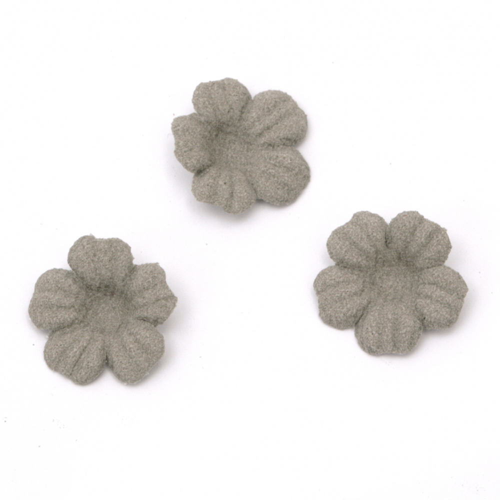 Λουλούδια από σουέτ χαρτί γκρι παστέλ χρώμα 18 mm -20 τεμάχια