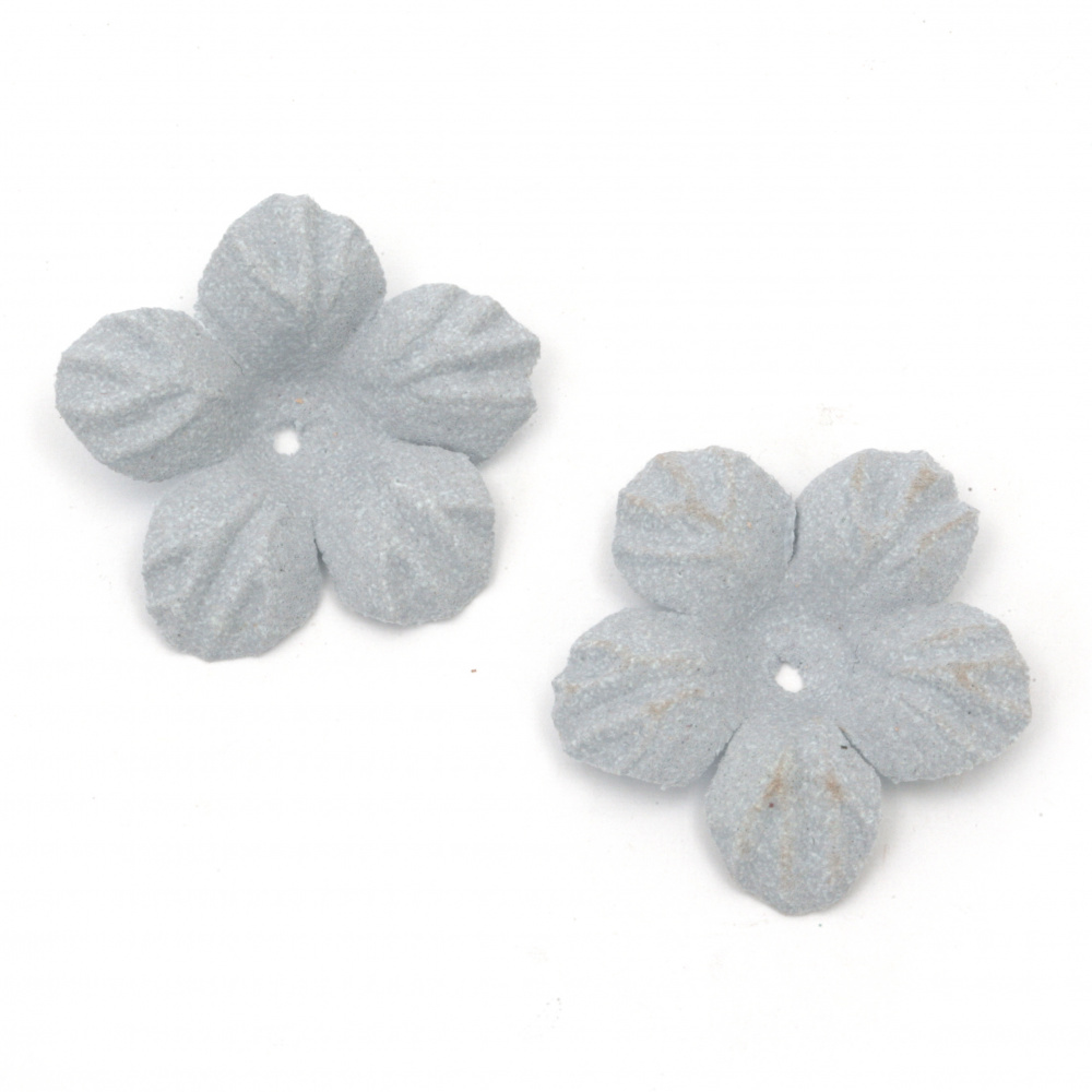Λουλούδια από χαρτί σουέτ  33x5 mm ανοιχτό μπλε παστέλ -10τεμάχια