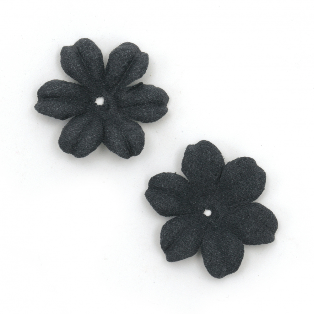 Λουλούδια από χαρτί σουέτ 27x5 mm χρώμα σκούρο μπλε παστέλ -10 τεμάχια