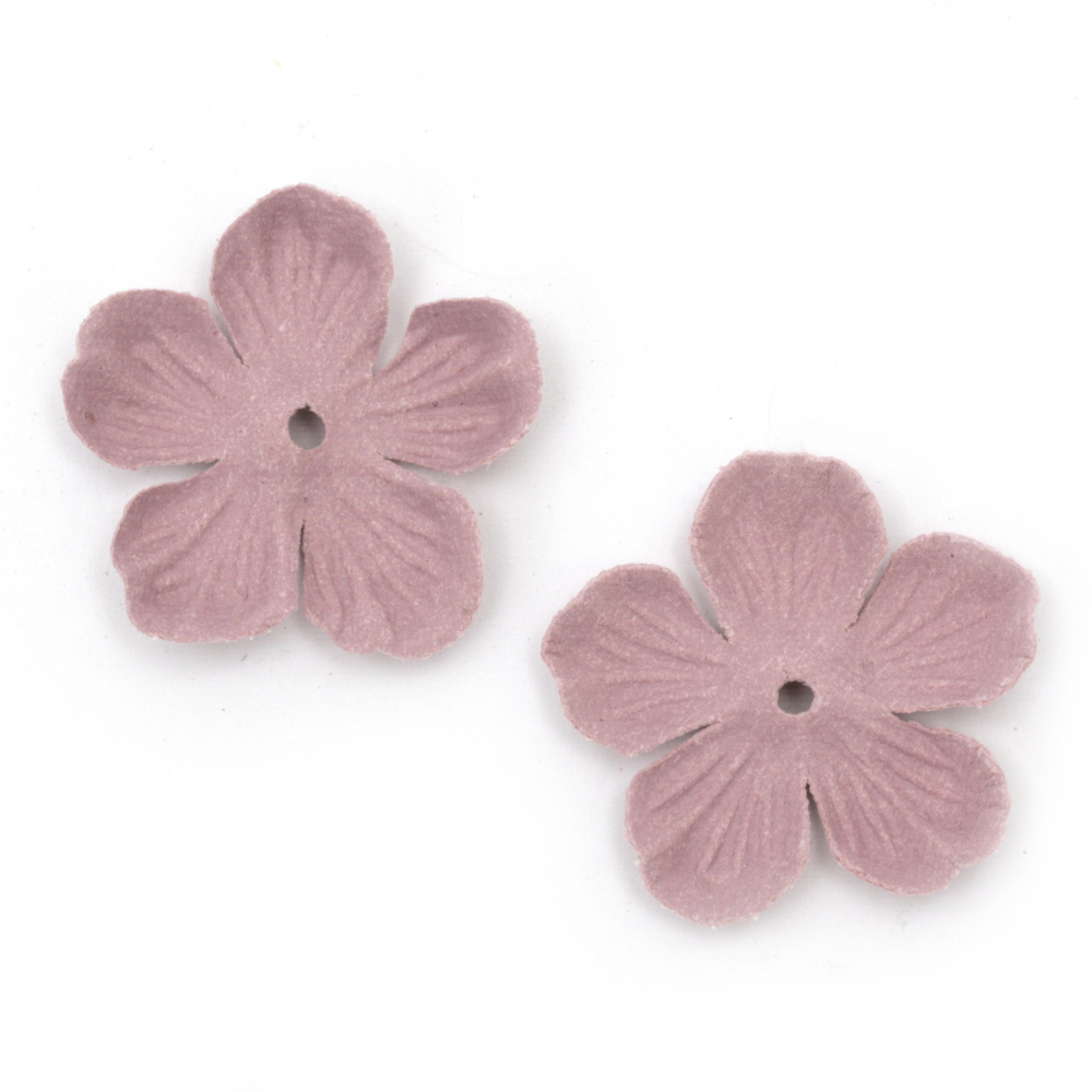 Λουλούδια από χαρτί σουέτ 34 mm ροζ-μοβ παστέλ -10 τεμάχια