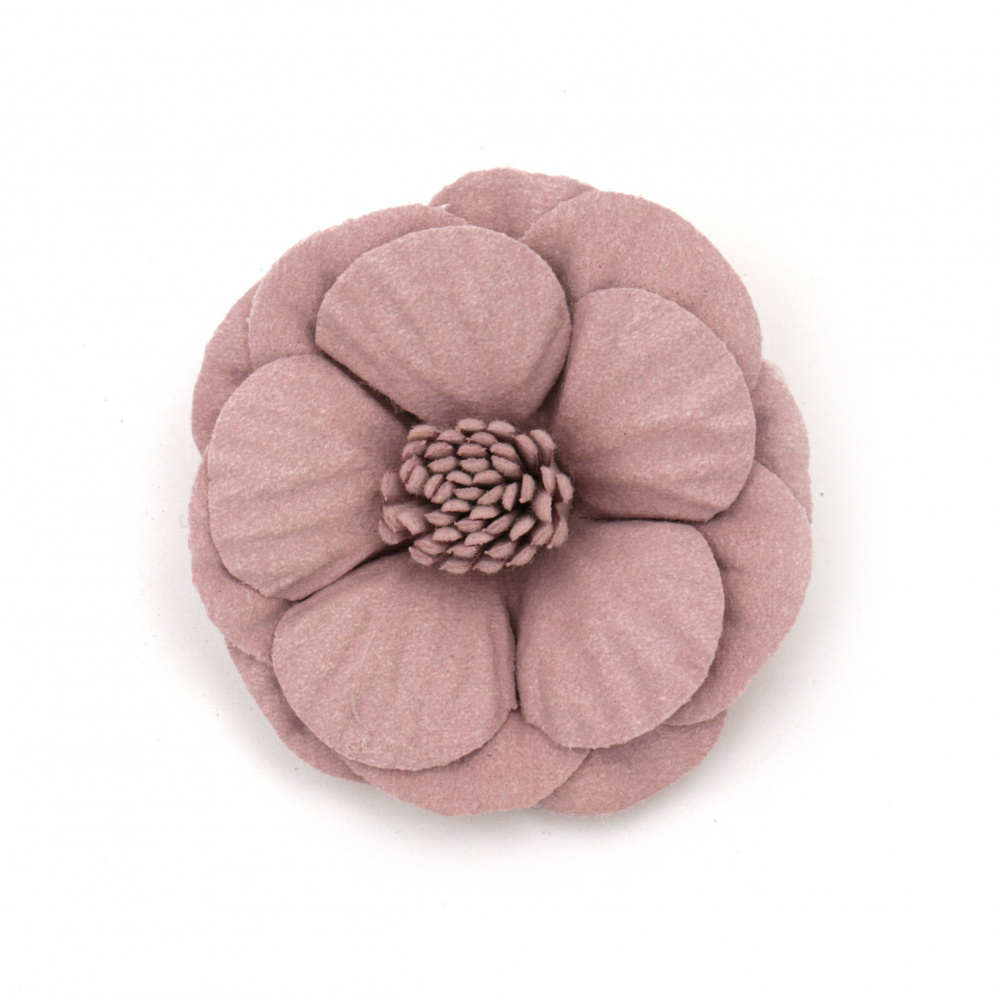Velour Paper Flower, 50x22 mm, Pink-Lilac Pastel Color