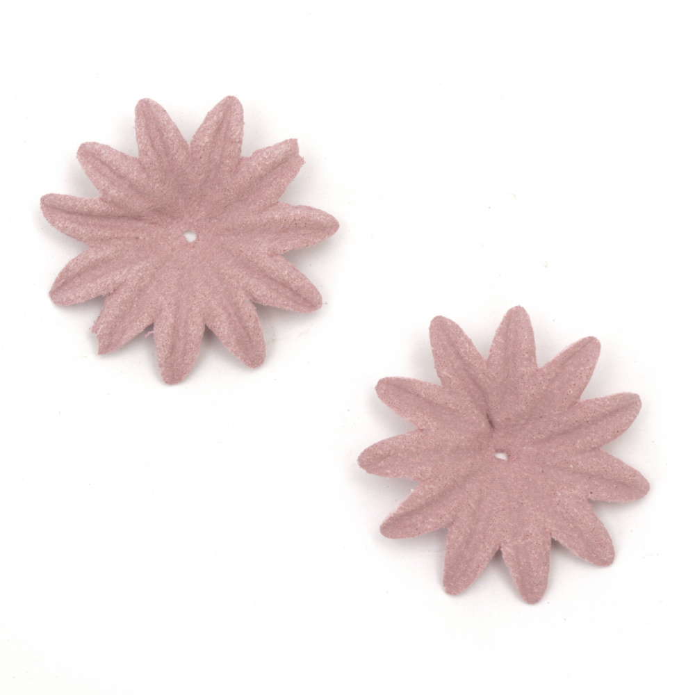 Λουλούδια από χαρτί σουέτ 35x5 mm χρώμα ροζ-μωβ παστέλ -10 τεμάχια