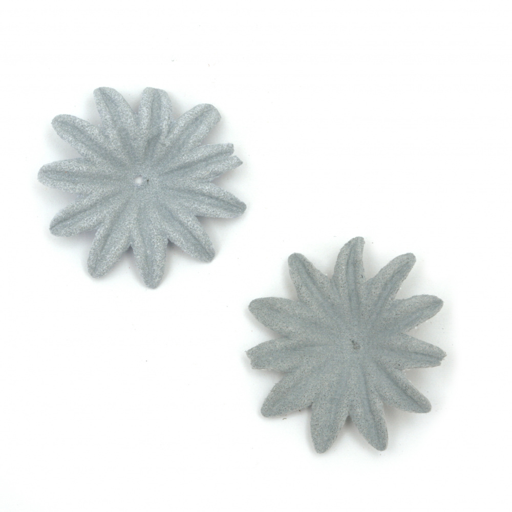 Λουλούδι από βελουτέ  χαρτί 35x5 mm χρώμα γαλάζιο παστέλ -10 τεμάχια