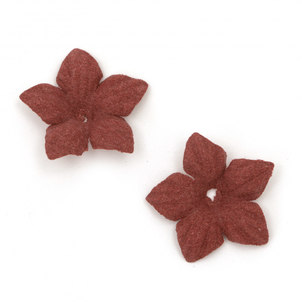 Velour Paper Flowers, 25 mm, Color Cherry Pastel - 10 pieces