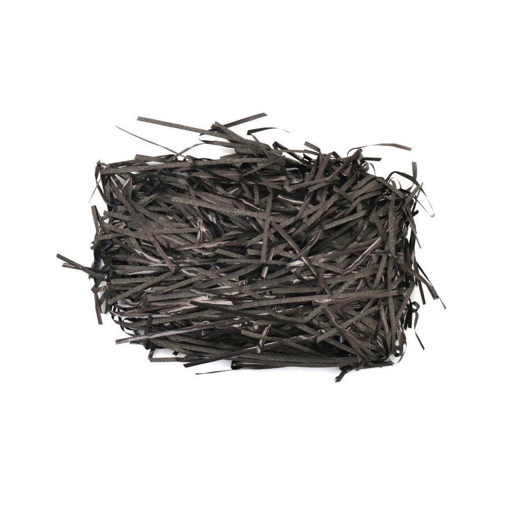 Double-Sided Glitter Paper Grass,  Color: Black - 20 grams