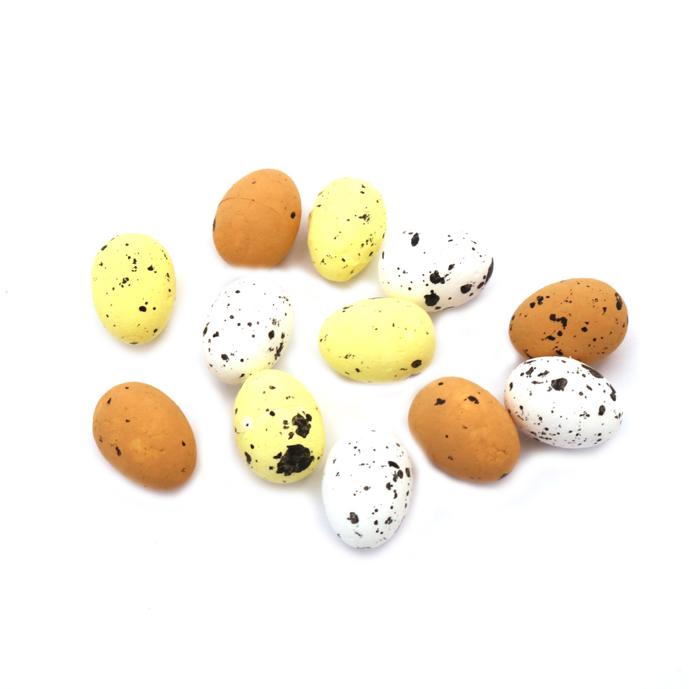 Set ouă din polistiren 18x15 mm MIX color - 100 buc