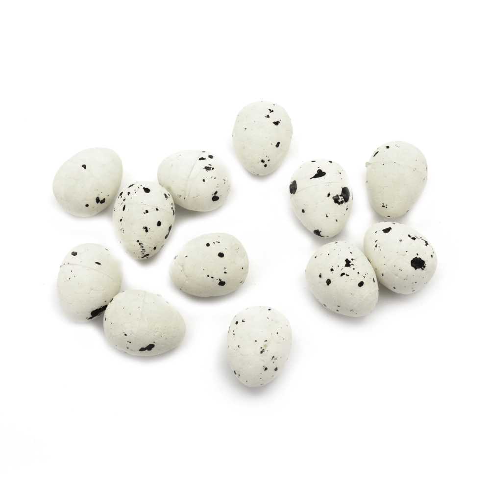 Set ouă din polistiren 18x15 mm culoare alb - 100 buc