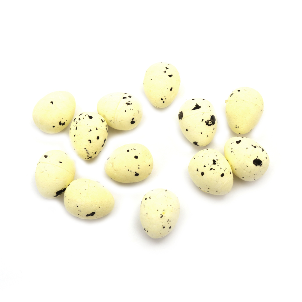 Set ouă din polistiren 18x15 mm culoare galben deschis - 100 buc