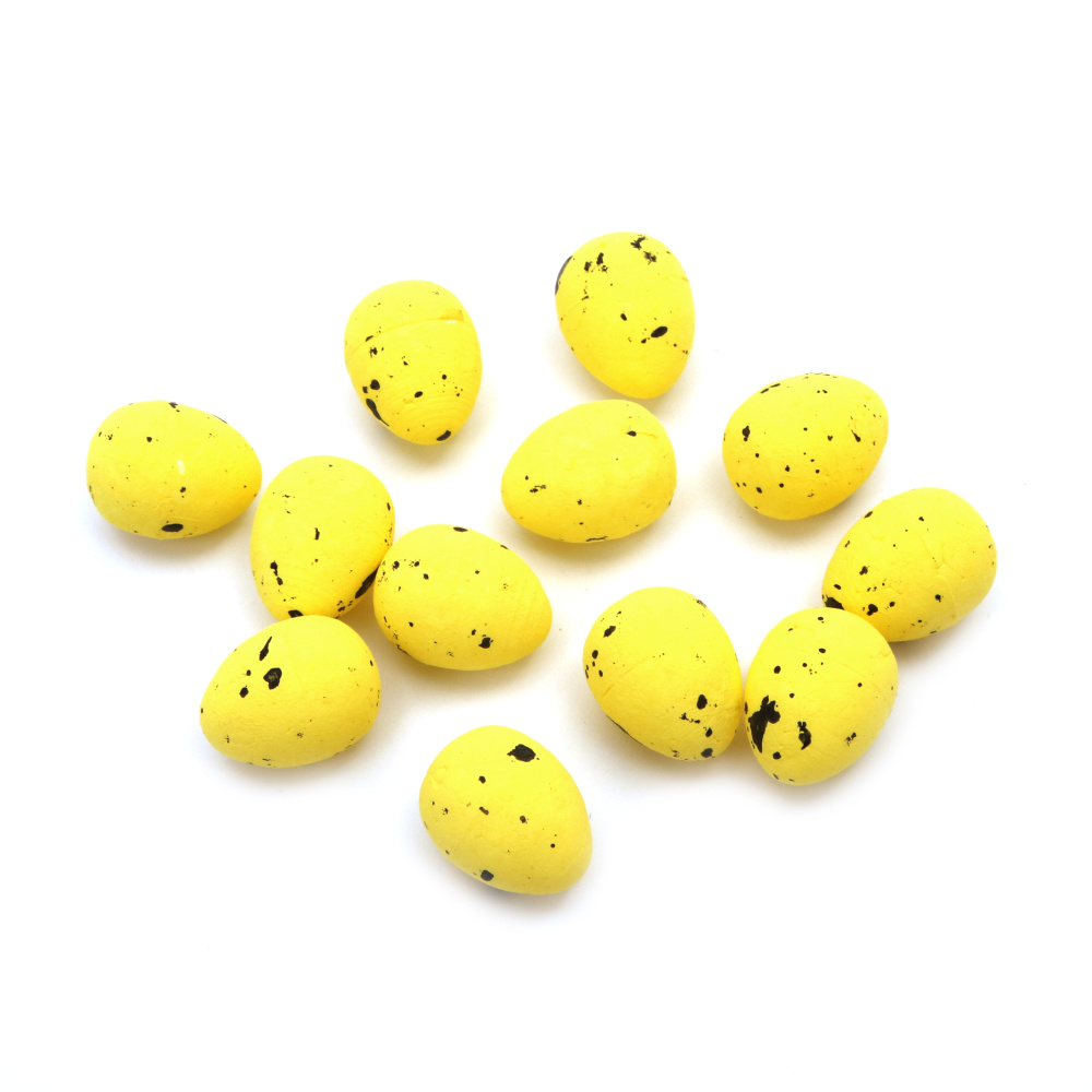 100Pcs Oval Styrofoam Eggs for Easter Decoration, Foam Egg DIY Craft Accessories,18x15 mm Color Bright Yellow - 100 pieces