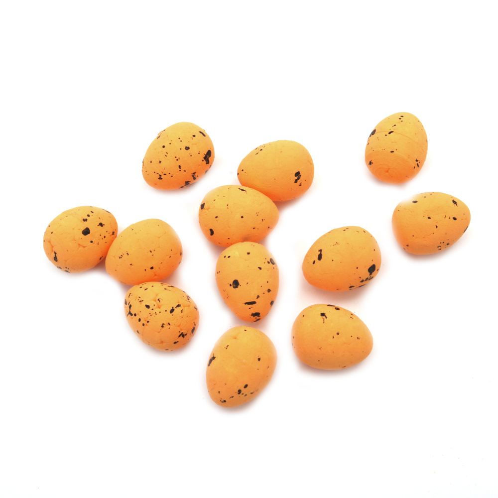 Set of Orange Styrofoam Eggs, 18x15 mm, Perfect for Spring Easter Decoration & DIY Crafts - 100 pieces