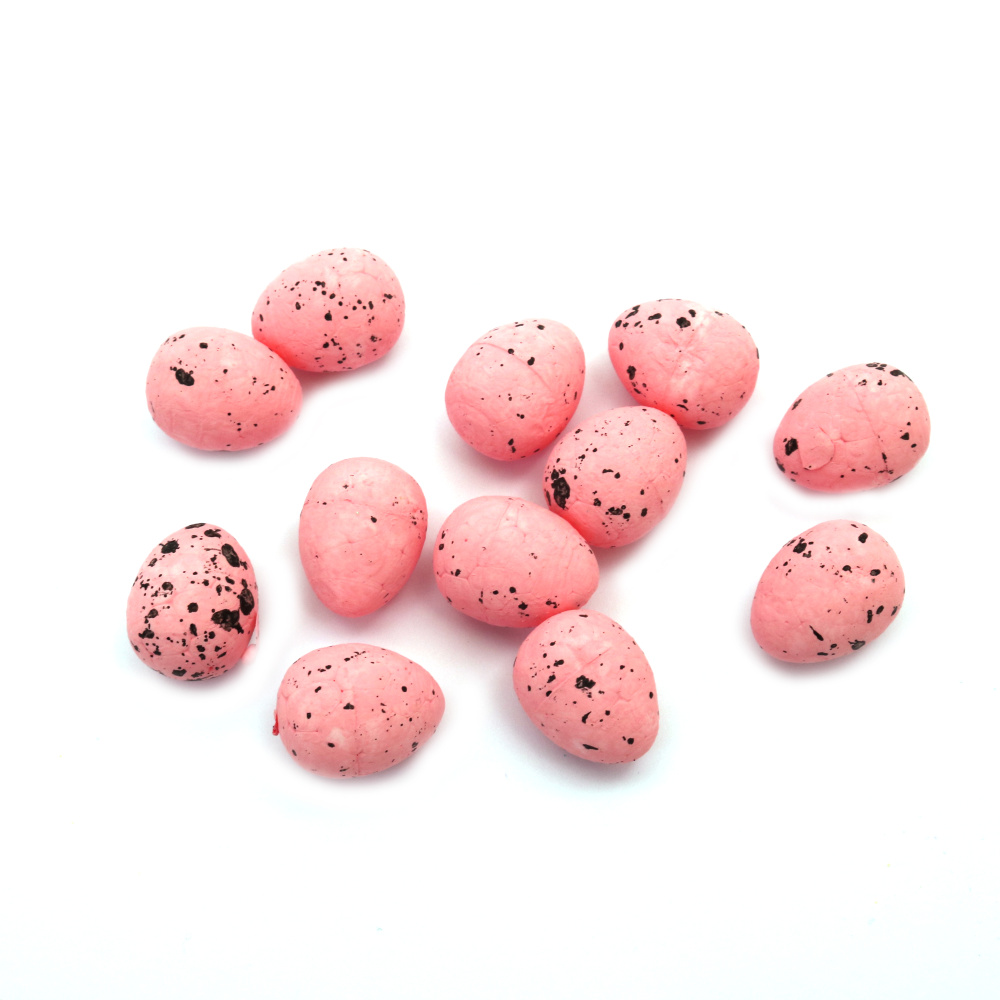 Set of 100 Pink Styrofoam Eggs for Easter Decorations, Oval Foam Egg Shapes for DIY Craft Projects, 18x15 mm - 100 pieces