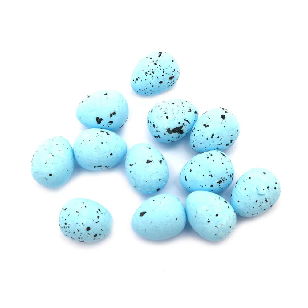 100 Styrofoam Eggs for Easter Decorations, Oval Foam Egg Shapes for DIY Craft Projects, 18x15 mm Color Blue - 100 pieces