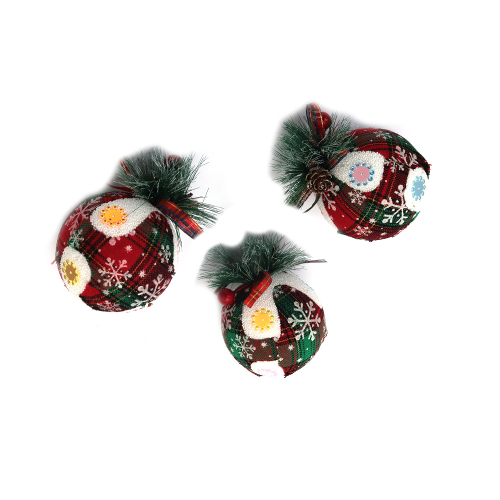 Styrofoam Christmas Balls with Sequins, 56 mm - 6 pieces