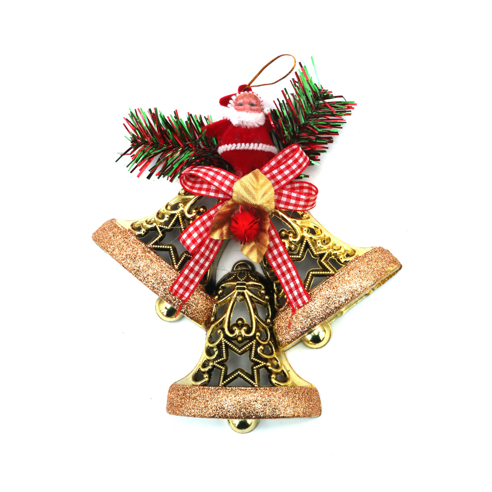 Christmas Decoration - Bells and Santa Claus, 143x150x22 mm