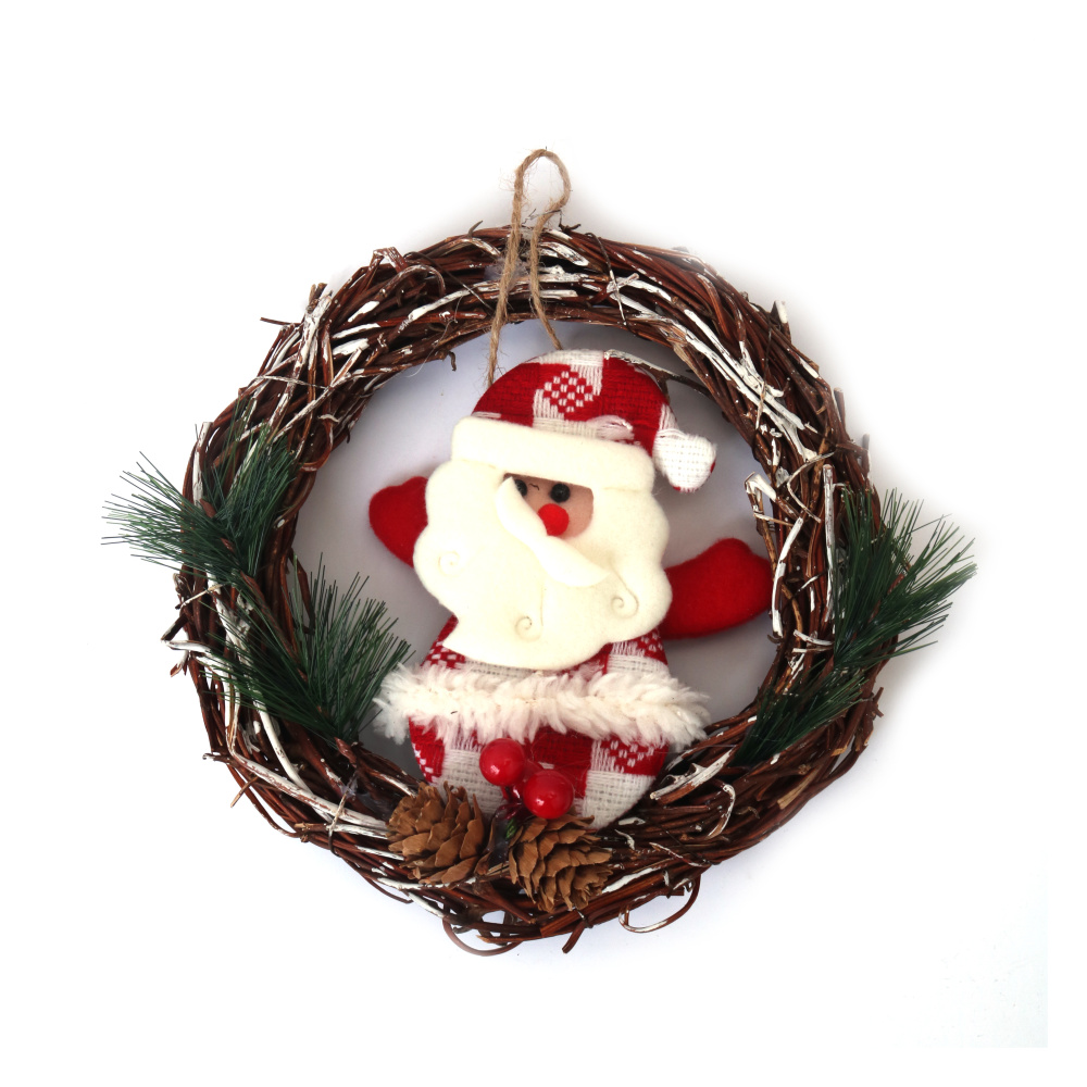 Vánoční věnec se Santou, 200×46 mm