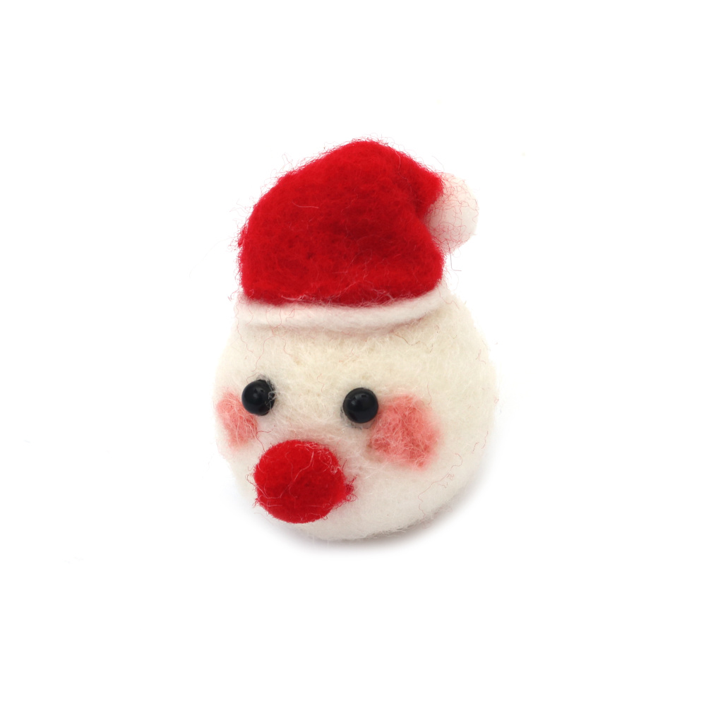  Handmade Felt Wool Snowman 45x35 mm, Christmas Decoration