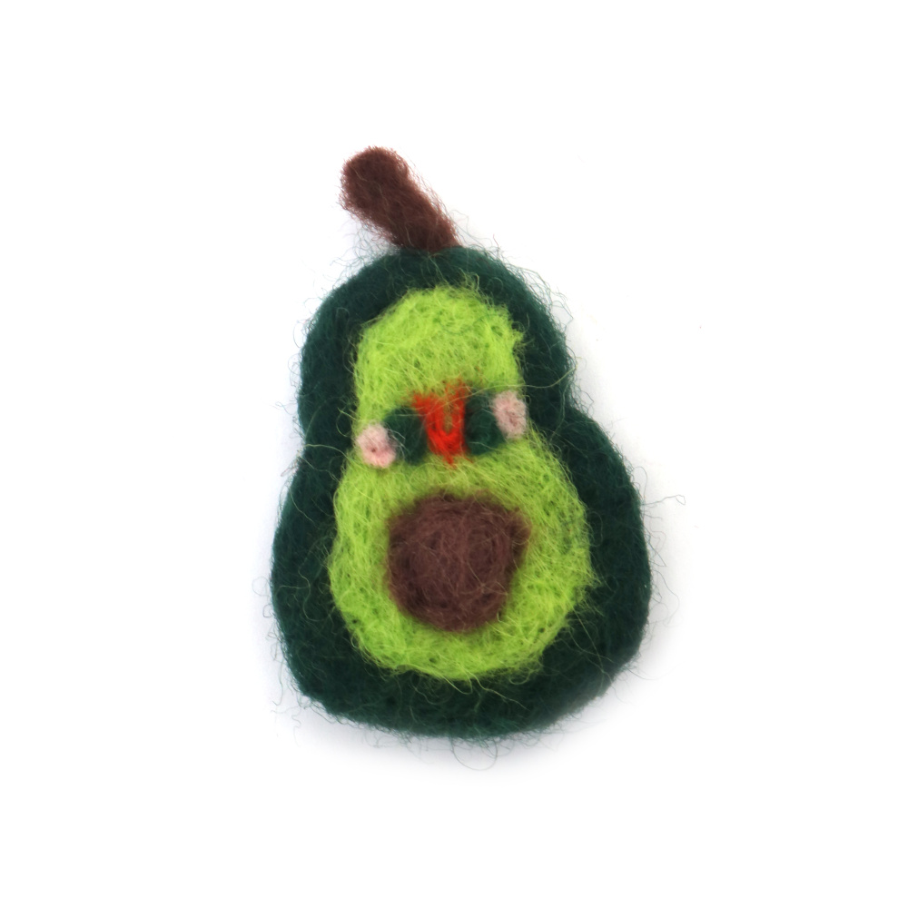 Handmade Avocado from Wool Felt 60x35 mm