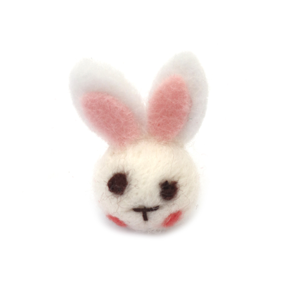 Felt Wool Bunny Handmade 40x29 mm