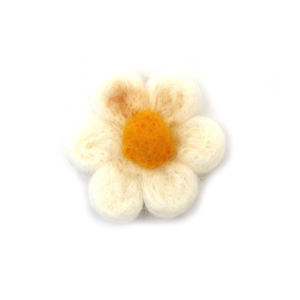Beautiful Hand-Felted Wool Flower 50 mm – Perfect for Handmade Accessories, Decorations & Textile Art