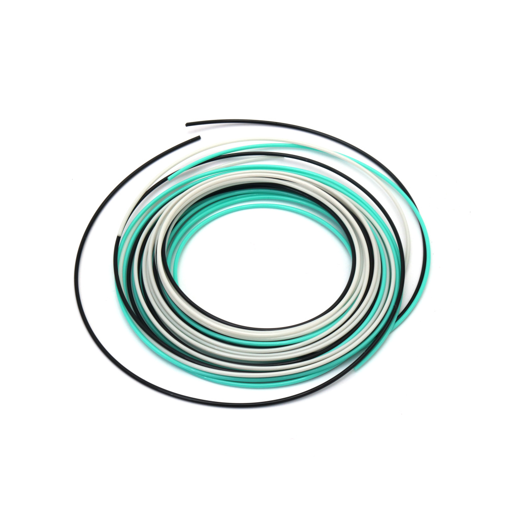 Ανταλλακτικά νήματα PLA για 3D στυλό 1,75 mm x 3 μέτρα 3 χρώματα - λευκό, μαύρο, μπλε