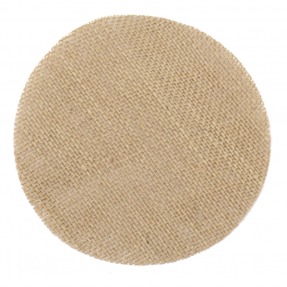 Burlap Base for Application DIY Crafts Decorations, Embroidery, round 150x150 mm