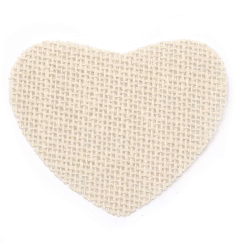 Burlap element for decorations, DIY Craft projects 85x70 mm heart light