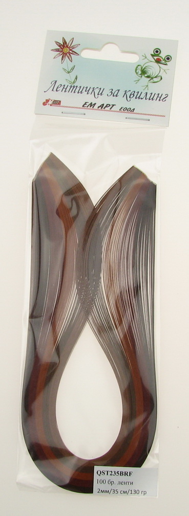 Quilling Paper Strips (paper 130 g) 2 mm / 35 cm - 5 colors brown range -100 pcs