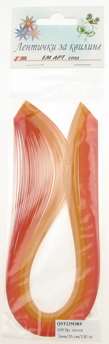 Quilling Paper Strips  (paper 130 g) 2 mm / 35 cm - 5 colors orange range -100 pcs