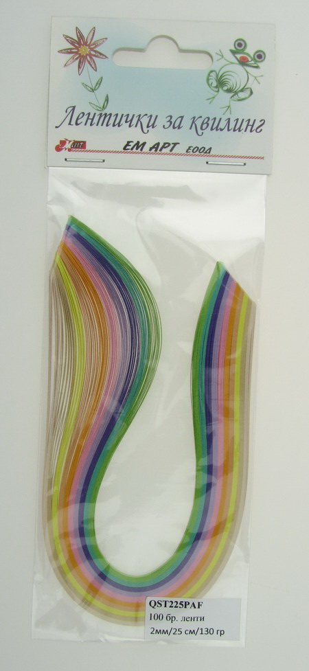 Quilling Paper Strips (paper 130 g) 2 mm / 35 cm -10 pastel colors - 100 pcs