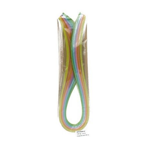 Quilling Paper Strips for DIY Cards, Paintings, Decoration / Paper: 130 g; 4 mm, 50 cm / 10 Pastel Colors - 100 pieces