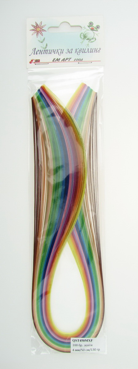 Quilling Paper Strips (130 g paper) 4 mm / 50 cm -20 colors MIX - 100pcs