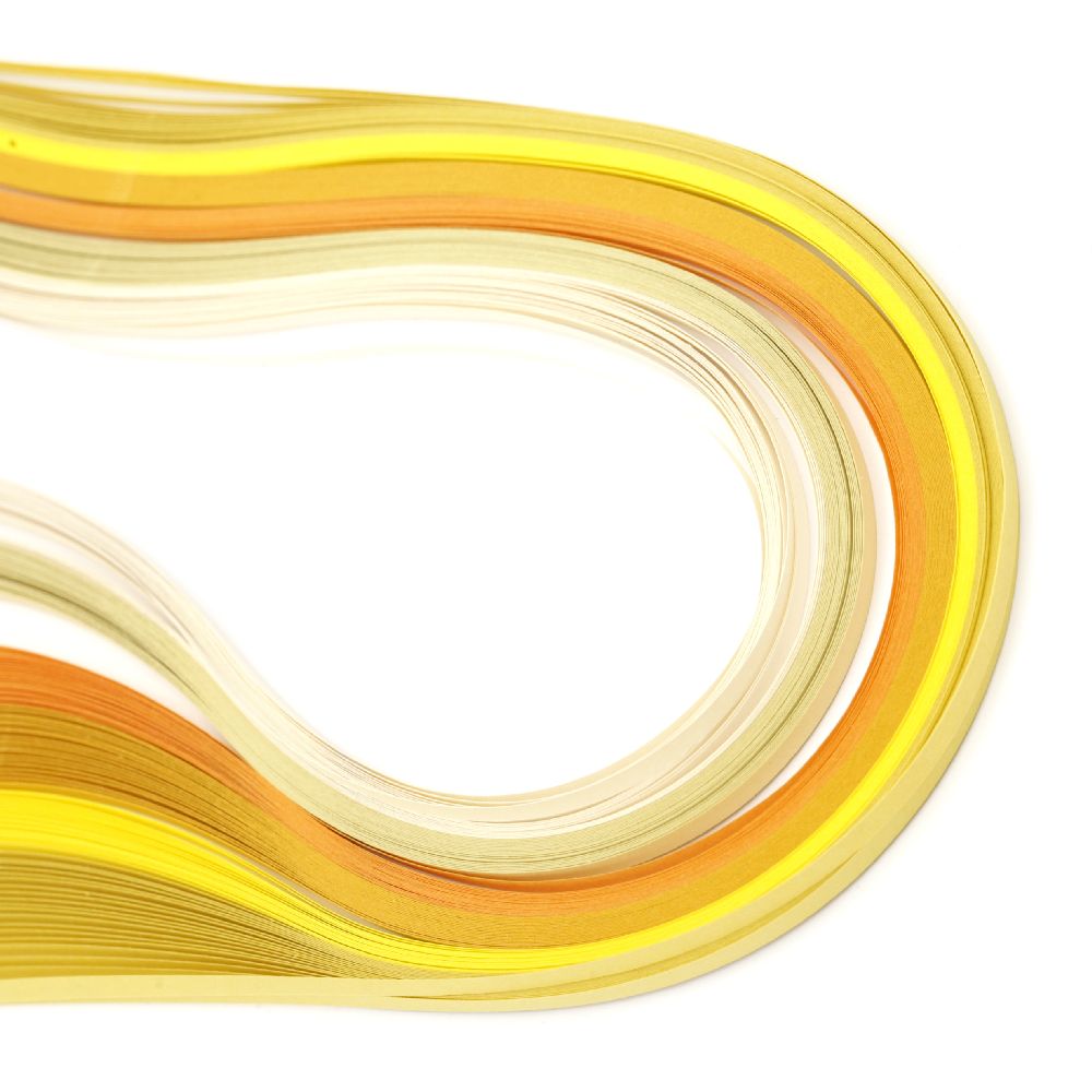 Quilling Paper Strips / Paper: 80 g;  3 mm, 39 cm - 6 Colors Yellow-Orange Range - 120 strips
