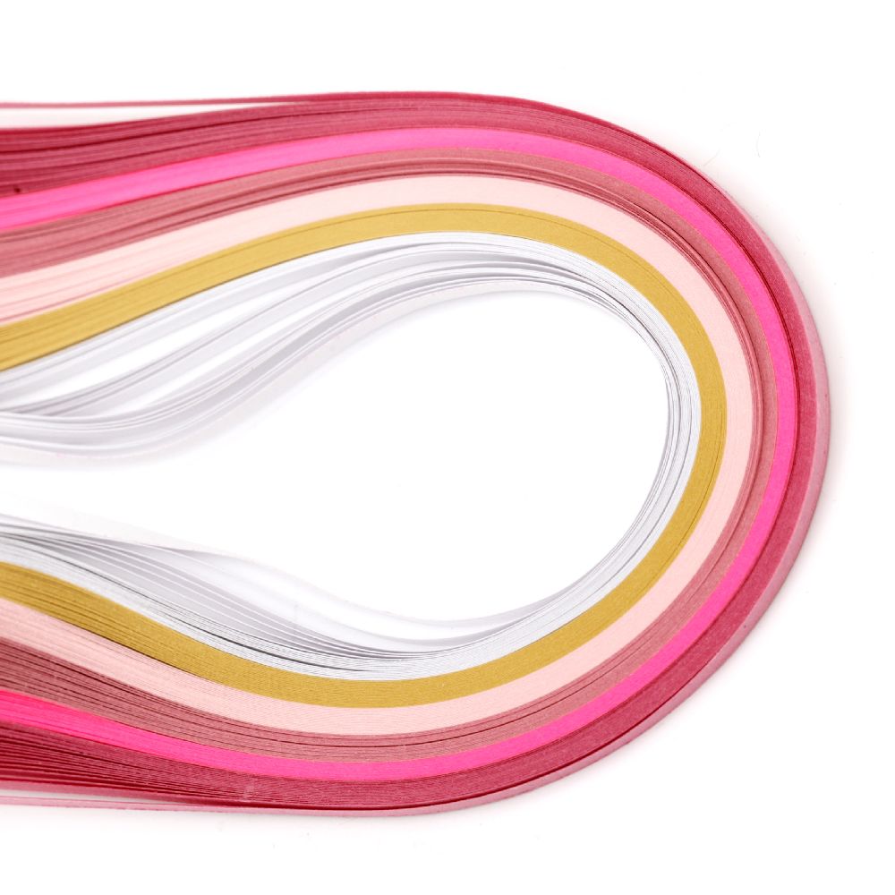 Quilling Paper for Homemade Cards and Scrapbook / Paper: 80 g; 3 mm, 39 cm - 6 Colors Pink Range - 120 strips