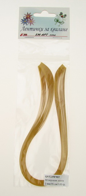 Ленти за квилинг перлени (хартия 120 гр) 2 мм/ 35 см Fabriano, Mai Tai, цвят злато -50 бр цвят злато